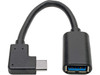 Tripp Lite USB C to USB-A Cable Right Angle 3.1 5 Gbps USB Type C M/F 6in