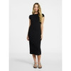 NO BOUNDARIES WOMEN'S MIDI DRESS WITH CAP SLEEVES - SIZE: WOMEN XS - BLACK SOOT New