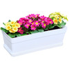 YOUNGEVER 3 PACK 15 INCH PLASTIC WINDOW BOX PLANTER, USES, OPTIONS - WHITE