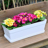 YOUNGEVER 3 PACK 15 INCH PLASTIC WINDOW BOX PLANTER, USES, OPTIONS - WHITE