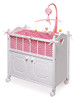 Badger Basket Wooden Toy Doll Bed with Storage, Chevrpnp, 17291 - Pink/Chevron