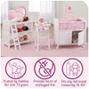 Badger Basket Wooden Toy Doll Bed with Storage, Chevrpnp, 17291 - Pink/Chevron