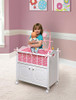 Badger Basket Wooden Toy Doll Bed with Storage, Chevrpnp, 17291 - Pink/Chevron