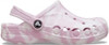 CROCS KID'S BAYA MARBLED CLOGS - SIZE: YOUTH J1 - BALLERINA PINK/MULTI