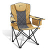 ARROWHEAD OUTDOOR Portable Folding Camping Quad Chair w/ 6-Can Cooler - Tan