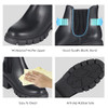 ATHLEFIT WOMEN'S CHELSEA BOOTS FASHION LUG SOLE CHUNKY HEEL ELASTIC ANKLE BLACK