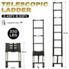 RIKADE TELESCOPIC LADDER 8.5FT ALUMINUM TELESCOPING LADDER - BLACK