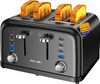 RAMJOY TOASTER 4 SLICE, DUAL INDEPENDENT CONTROLS  - BLACK STAINLESS STEEL