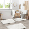 CLARA CLARK MEMORY FOAM BATH MAT - 3 PIECE SET - WHITE