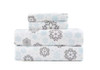 KATHY IRELAND 3-PIECE 100% TURKISH COTTON FLANNEL TWIN - GRAY/BLUE FROST New