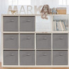 11x11 Storage Bins, Set of 10, Collapsible Cube Storage Bins, Fabric, Grey New