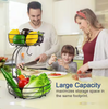 ANQTOVP 64 OZ. 2-TIER IRON COUNTERTO VEGETABLES BASKET BOWL STORAGE - BLACK