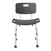 MDS89745KDMBG-NEW MEDLINE SHOWER CHAIR BATH BENCH BACK, SUPPORTS 300 LB - GREY New