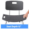 MDS89745KDMBG-NEW MEDLINE SHOWER CHAIR BATH BENCH BACK, SUPPORTS 300 LB - GREY New