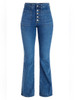 TIME AND TRU WOMEN'S PATCH POCKET FLARE JEANS SIZE 4 - BLUE New