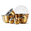 COOK WITH COLOR 18 PIECE MIXING BOWLS SET AIRTIGHT LIDS STAINLESS STEEL - GOLD