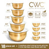COOK WITH COLOR 18 PIECE MIXING BOWLS SET AIRTIGHT LIDS STAINLESS STEEL - GOLD