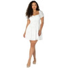 CELEBRITY PINK BRIDGERTON EYELET PUFF SLEEVE MINI DRESS - SIZE: WOMEN S - WHITE New
