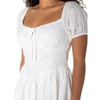 CELEBRITY PINK BRIDGERTON EYELET PUFF SLEEVE MINI DRESS - SIZE: WOMEN S - WHITE New