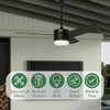 HUNTER FAN 54 INCH BLACK INDOOR/OUTDOOR CEILING FAN WITH LIGHT FOR  CE10