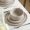 STANE LAIN HAVEN MODERN STONEWARE DISH SET FOR 4, REACTIVE GLAZE SANDY WHITE New
