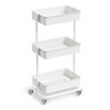 ORCHIDLEAF 3 TIER UTILITY ROLLING CART, HEAVY DUTY METAL ROLLING CART - WHITE
