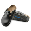 0060194 BIRKENSTOCK LEATHER BOSTON CANBERRA CLOGS MEN SIZE 12 BLACK