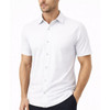 JAMES TAILOR MEN'S SHORT SLEEVE KNIT BUTTON DOWN SHIRT SIZE LARGE - WHITE New