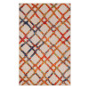 SUPERIOR GEOMETRIC MODERN DIAMOND LATTICE INDOOR OUTDOOR AREA RUG 5X7 - CREAM