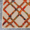 SUPERIOR GEOMETRIC MODERN DIAMOND LATTICE INDOOR OUTDOOR AREA RUG 5X7 - CREAM