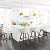 COZYMAN 24" COUNTER STOOL, MODERN BUCKET BARSTOOL SET OF 3, BACK, FOOTREST