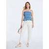 FREE ASSEMBLY CROPPED CARPENTER BARREL JEANS 27" INSEAM - SIZE 10 VANILLA CREAM New