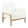 K8617-F2417 HomePop Wood Frame Accent Chair - Cream Boucle