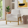 K8617-F2417 HomePop Wood Frame Accent Chair - Cream Boucle