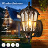 BESLOWE 16" 2-Pack Large Motion Sensor Outdoor Wall Light, Dusk Dawn - Black