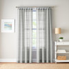 MAINSTAYS WOVEN STRIPE SHEER TAB TOP CURTAIN, SINGLE PANEL, 50"W X 84"L - SILVER