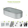 Rakukiri 4x2x1ft Oval Metal Raised Garden Bed Silver 1PC - SILVER