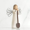 WILLOW TREE ANGEL OF THE GARDEN HAND-PAINTED ANGEL FIGURINE WHITE/TAN/BROWN