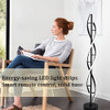 FODIEME MODERN SPIRAL FLOOR LAMP BLACK WITH REMOTE CONTROL STANDING LAMP 30W