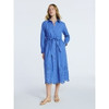 FREE ASSEMBLY COTTON EYELET MAXI SHIRTDRESS - SIZE: WOMEN 2XL - COTTAGE BLUE