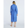FREE ASSEMBLY COTTON EYELET MAXI SHIRTDRESS - SIZE: WOMEN 2XL - COTTAGE BLUE