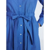 FREE ASSEMBLY COTTON EYELET MAXI SHIRTDRESS - SIZE: WOMEN 2XL - COTTAGE BLUE