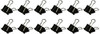 OFFICEMATE BINDER CLIPS,MEDIUM,1-1/4" WIDE,5/8" CAP, 12/BX, BLACK/SILVER