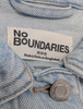 NO BOUNDARIES WOMEN'S OVERSIZED COTTON DENIM JACKET - SIZE: XS (0-2) - DENIM New