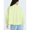 SCOOP WOMEN'S CROPPED OVERSIZED BUTTON-DOWN SHIRT LONG SLEEVES - M - LIME YELLOW New