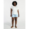 TERRA & SKY WOMEN'S PLUS RUFFLE SHORT SLEEVE TEE - SIZE: WOMEN 3X - WINTER WHITE New
