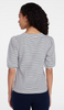 TIME AND TRU WOMEN'S CREWNECK TEE PUFF SLEEVES - : 3XL - MOTHER OF PEARL STRIPE New