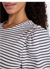 TIME AND TRU WOMEN'S CREWNECK TEE PUFF SLEEVES - : 3XL - MOTHER OF PEARL STRIPE New