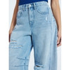 SCOOP HIGH-RISE ANKLE BARREL JEANS DISTRESSED DETAILS - SIZE: WOMEN 2 - SIMONA New