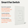 AMAZON BASICS CEILING FAN CONTROL SWITCH, 4-SPEED, SINGLE POLE, ALEXA - WHITE